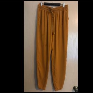 Mustard flowy summer pants